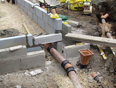Passivhaus walls and foundations at Denby Dale