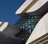 The colour and finish of the pale concrete cladding was carefully controlled throughout the manufacturing process