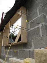 Formwork around the windows