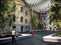 This visualisation shows how the roof will look from inside the courtyard. 